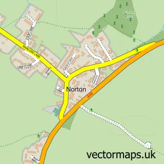 Street map sample of Norton, Gloucestershire