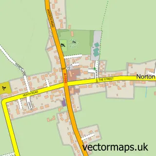 Street map sample of Norton, Suffolk