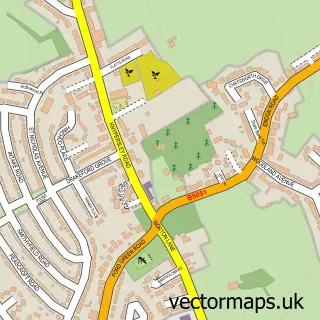 Street map sample of Norton-Le-Moors, Staffordshire