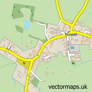 Street map sample of Norwell, Nottinghamshire