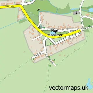 Street map sample of Nun Monkton, North Yorkshire