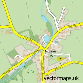Street map sample of Nunney, Somerset