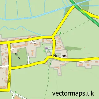 Street map sample of Nunton, Wiltshire