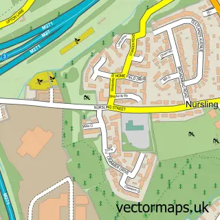 Street map sample of Nursling, Hampshire