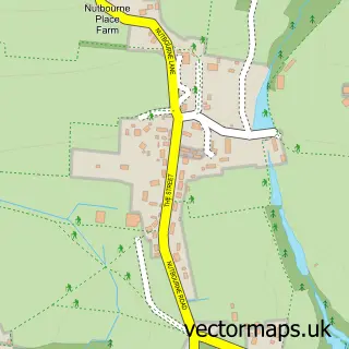 Street map sample of Nutbourne, West Sussex