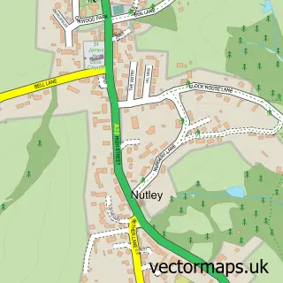 Street map sample of Nutley, East Sussex
