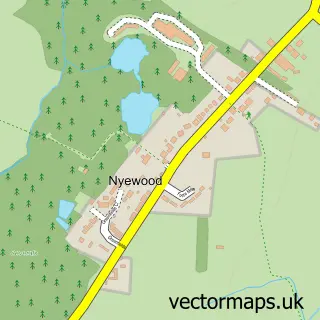 Street map sample of Nyewood, West Sussex