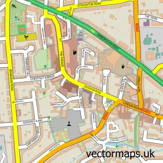 Street map sample of Oadby, Leicestershire