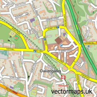 Street map sample of Oakengates, Shropshire