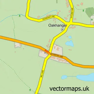 Street map sample of Oakhanger, Cheshire