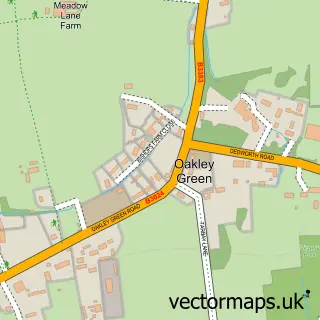 Street map sample of Oakley Green, Berkshire