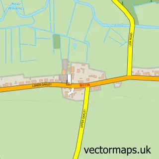 Street map sample of Oakley, Suffolk