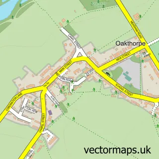 Street map sample of Oakthorpe, Leicestershire