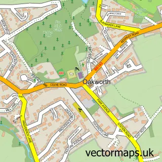 Street map sample of Oakworth, West Yorkshire