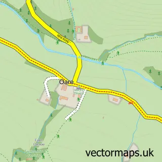 Street map sample of Oare, Somerset