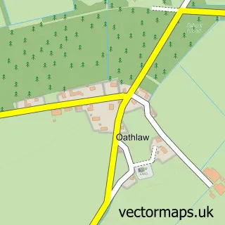 Street map sample of Oathlaw, Angus