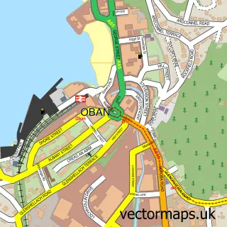 Street map sample of Oban, Argyll and Bute