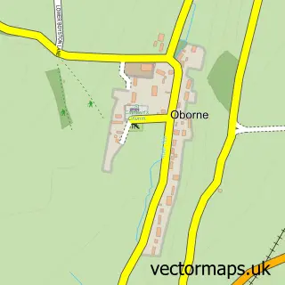 Street map sample of Oborne, Dorset