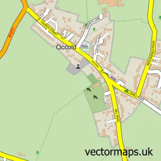 Street map sample of Occold, Suffolk