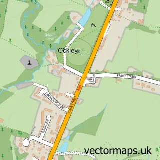 Street map sample of Ockley, Surrey