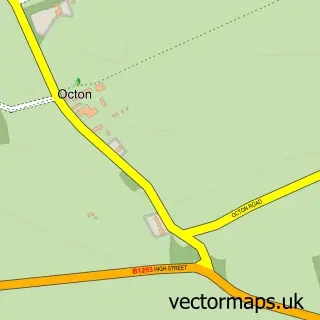 Street map sample of Octon, East Riding of Yorkshire