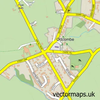 Street map sample of Odcombe, Somerset