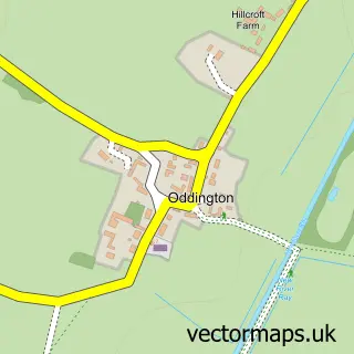 Street map sample of Oddington, Oxfordshire