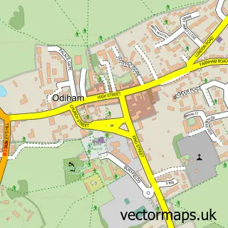 Street map sample of Odiham, Hampshire