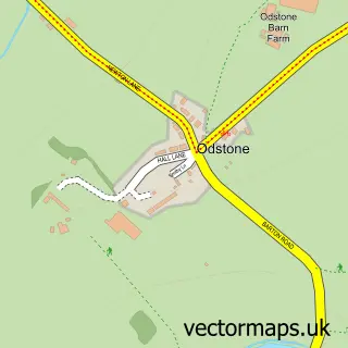 Street map sample of Odstone, Leicestershire