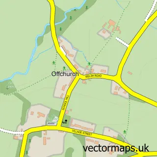 Street map sample of Offchurch, Warwickshire