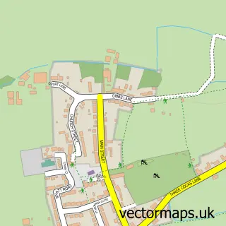 Street map sample of Offenham, Worcestershire