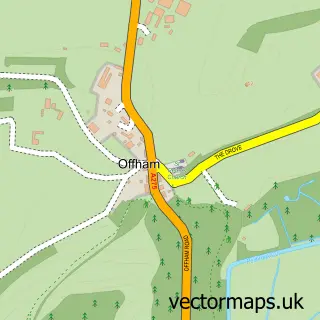 Street map sample of Offham, East Sussex