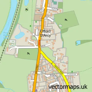 Street map sample of Offord D'Arcy, Cambridgeshire