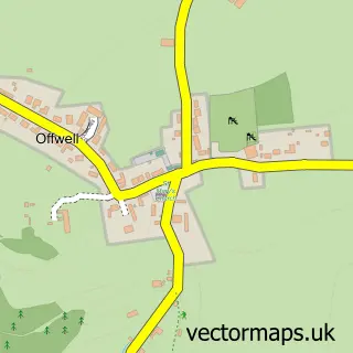Street map sample of Offwell, Devon