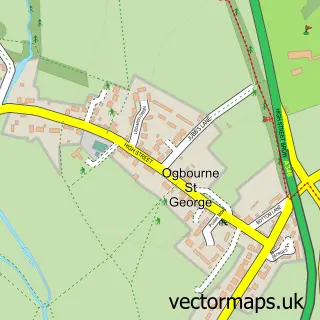 Street map sample of Ogbourne St George, Wiltshire