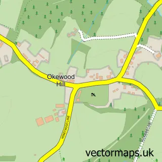Street map sample of Okewood Hill, Surrey