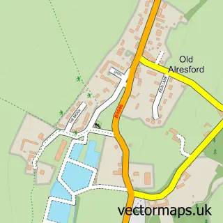 Street map sample of Old Alresford, Hampshire