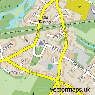 Street map sample of Old Basing, Hampshire