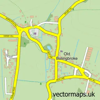 Street map sample of Old Bolingbroke, Lincolnshire