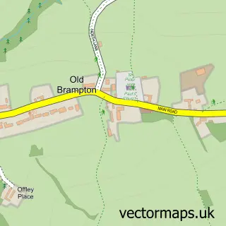 Street map sample of Old Brampton, Derbyshire