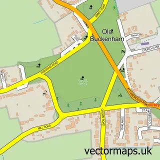 Street map sample of Old Buckenham, Norfolk