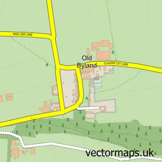 Street map sample of Old Byland, North Yorkshire
