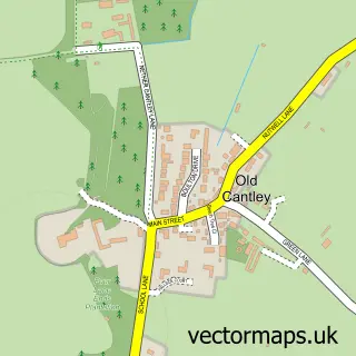 Street map sample of Old Cantley, South Yorkshire