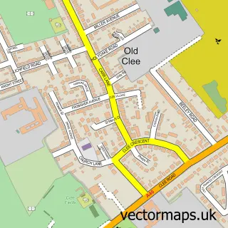 Street map sample of Old Clee, Lincolnshire