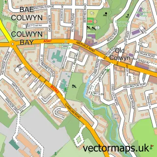 Street map sample of Old Colwyn, Clwyd