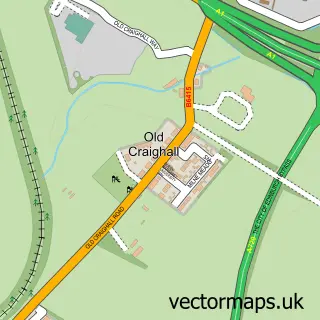 Street map sample of Old Craighall, East Lothian