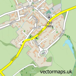 Street map sample of Old Dalby, Leicestershire