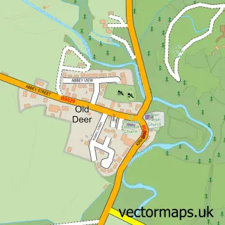 Street map sample of Old Deer, Aberdeenshire