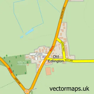Street map sample of Old Edlington, South Yorkshire