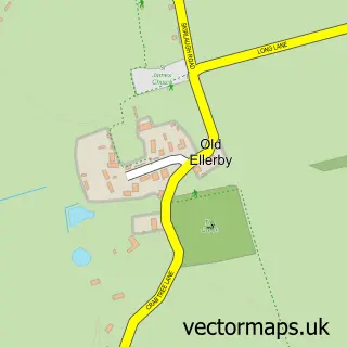 Street map sample of Old Ellerby, East Riding of Yorkshire